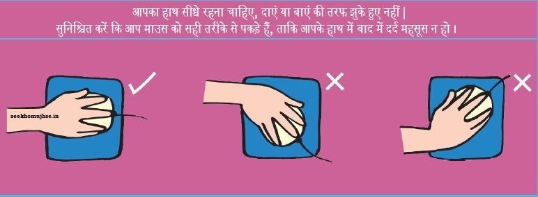 माउस को उपयोग करने का सही तरीका