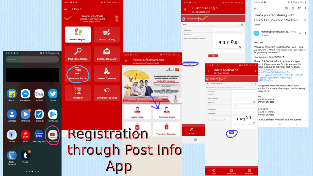 Post Info App द्वारा रजिस्ट्रेशन 