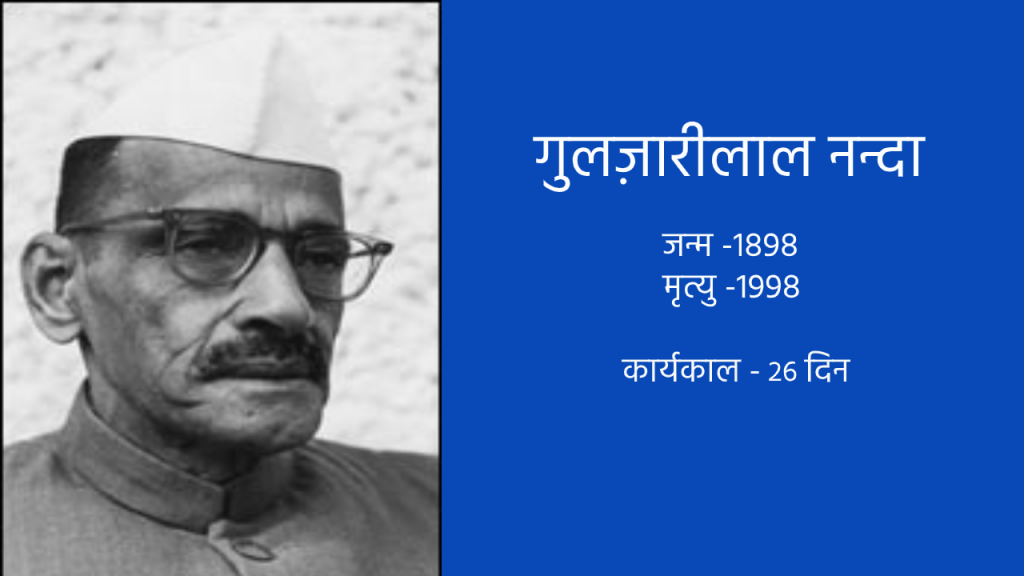 कार्यवाहक प्रधानमंत्री गुलज़ारीलाल नन्दा